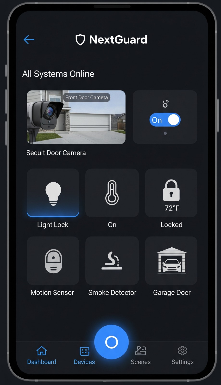 Smartphone com o aplicativo NextGuard